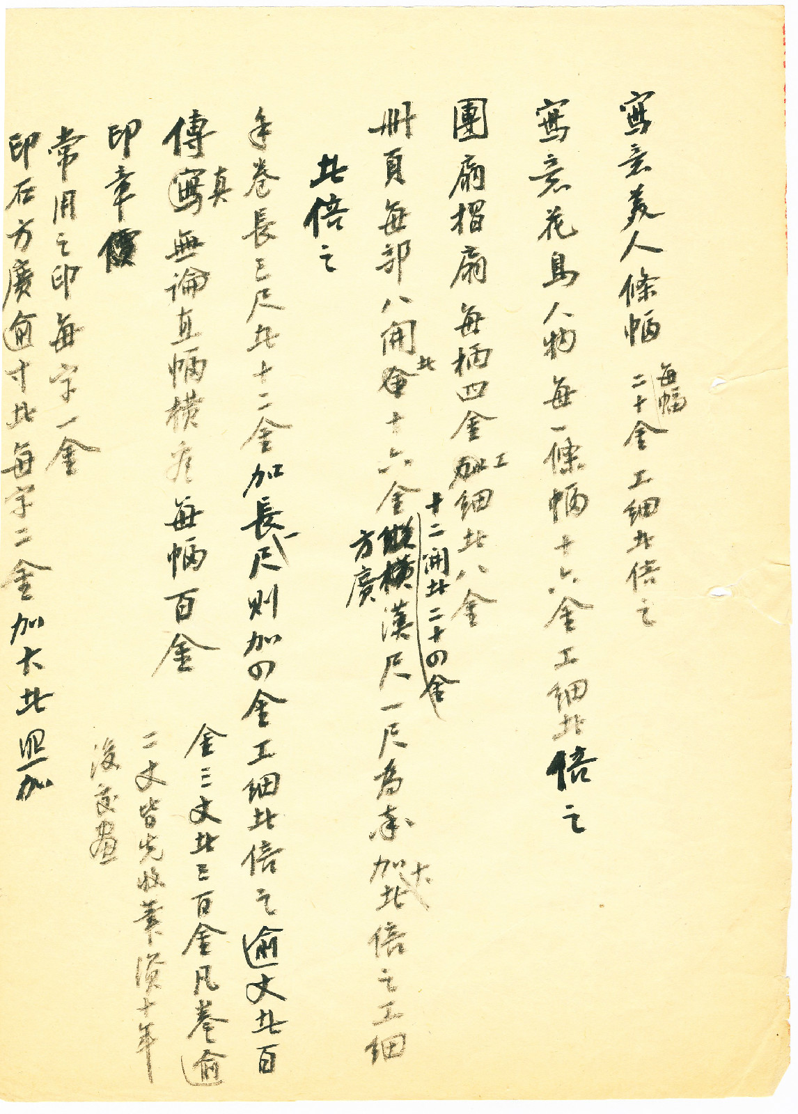 齊山人筆單（二） 樊増祥 撰書