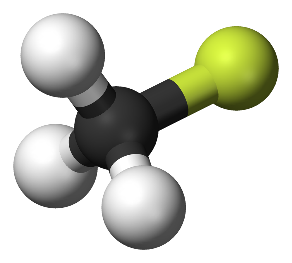CH3F分子的球棍模型