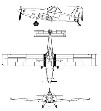 AT-402B農林飛機三視圖