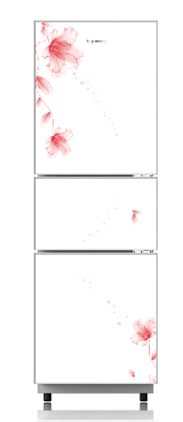 創維白電BCD-201TGB 201升三門冰櫃（荷韻、木棉花）