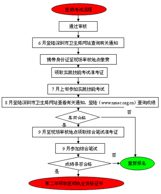 醫師資格考試流程示例