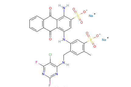 1-氨基-4-[[2-[[（5-氯-2,6-二氯-4-嘧啶基）氨基]甲基]-4-甲基-5-磺苯基]氨基]-9,10-二氫-9,10-二氧-2-蒽磺酸