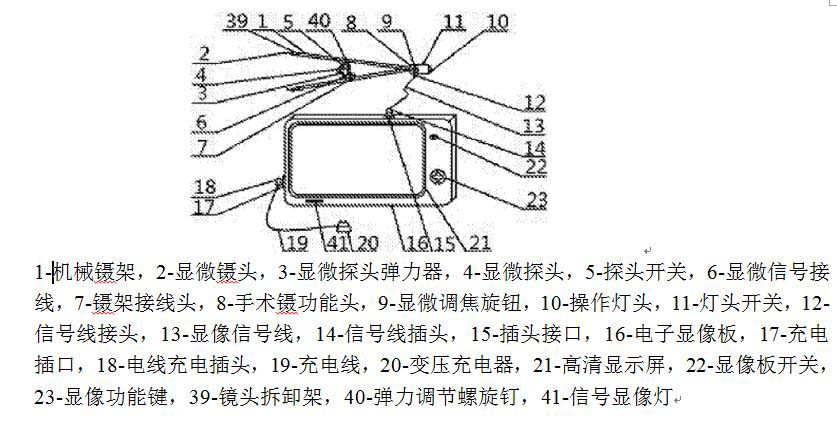 圖3 神經外科電子顯微手術鑷結構示意圖