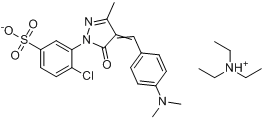 4-氯-3-[4-[4-（二甲氨基）苯亞甲基]-3-甲基-5-氧代-2-吡唑啉-1-基]苯磺酸三乙胺鹽
