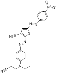 2-[（4-[（2-氰乙基）乙氨基]苯偶氮基]-5-[4-硝基苯）偶氮基]-3-氰基噻吩