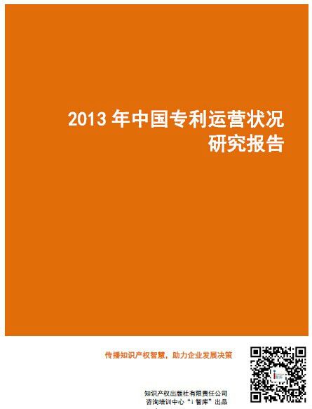 2013年中國專利運營狀況研究報告