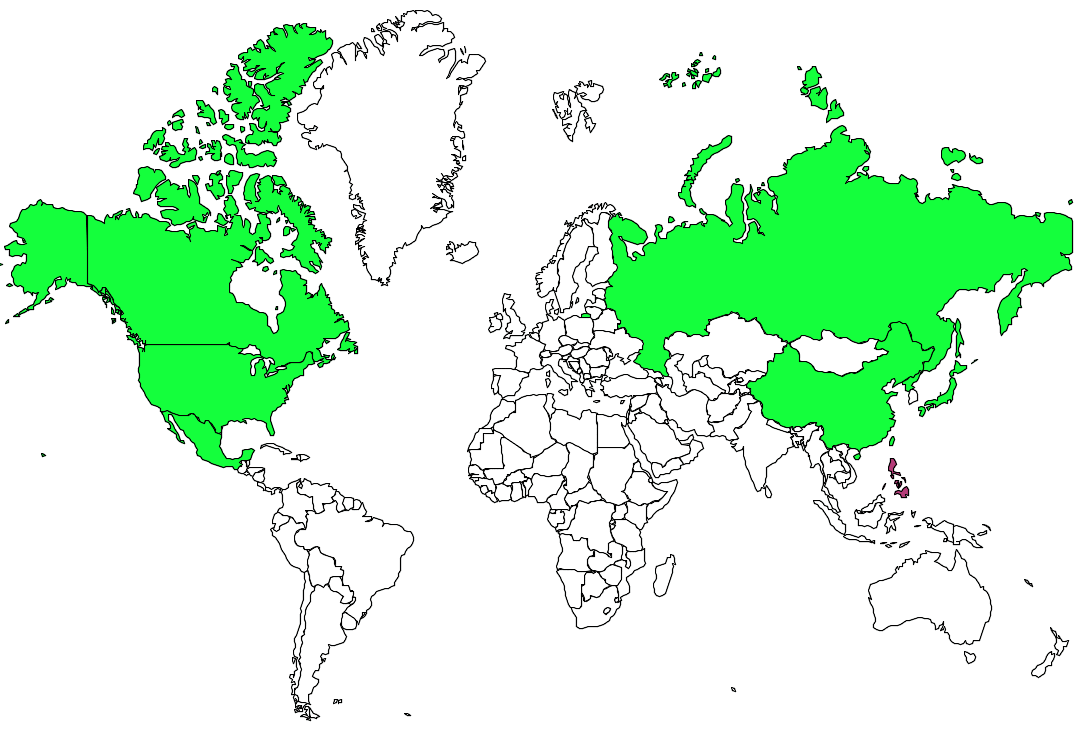 短尾信天翁世界分布圖
