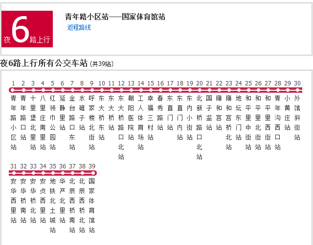 北京公交夜6路