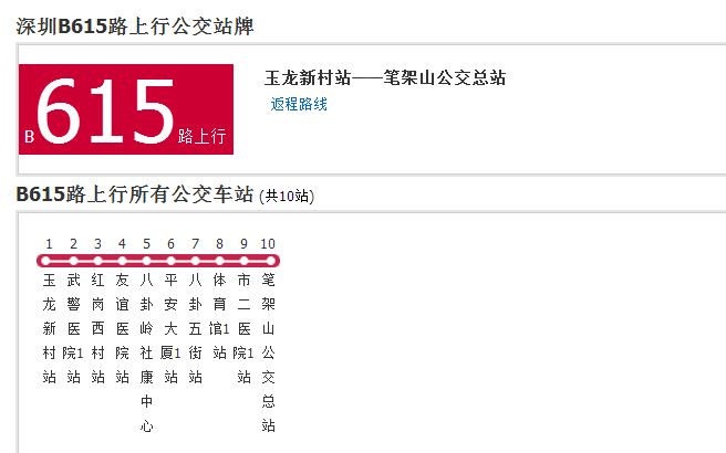 深圳公交B615路