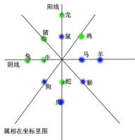 屬相在坐標系裡分布圖