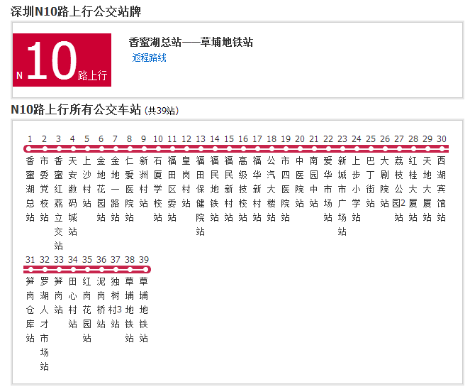 深圳公交N10路