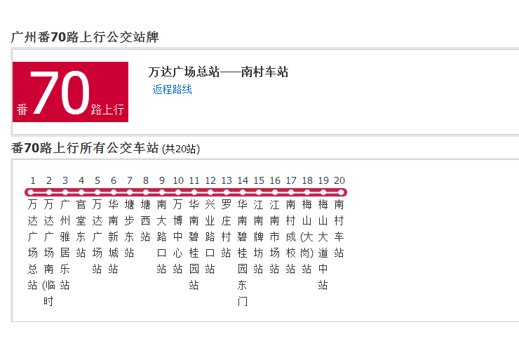 廣州公交番70路