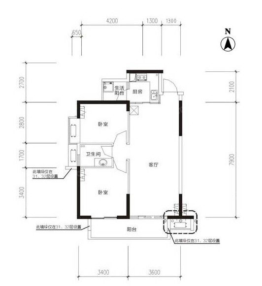 福天月畔灣戶型圖