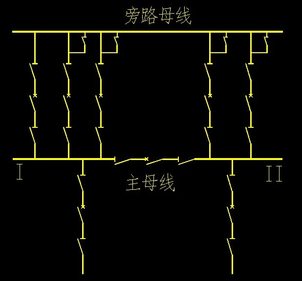 單母線分段帶旁路接線