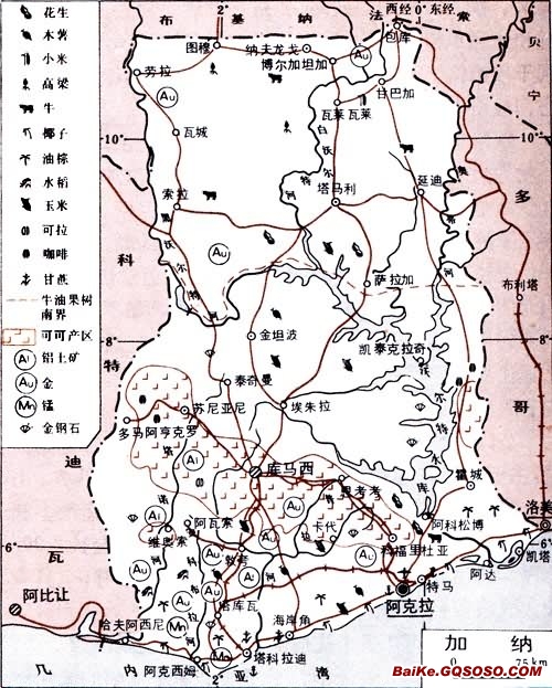 在加納的地理位置