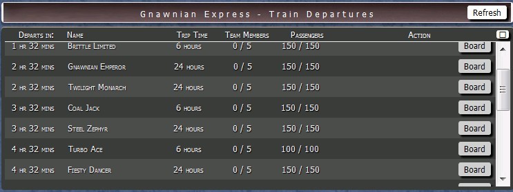 盛名列車時刻表