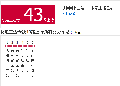 北京公交快速直達專線43路