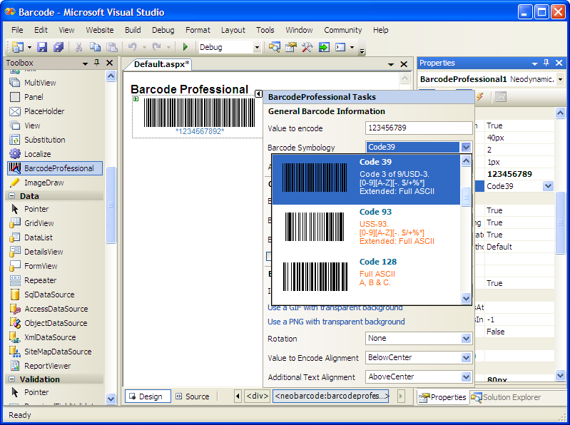 Barcode Professional for ASP.NET