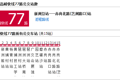 廣州公交高峰快線77路