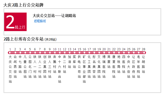 大慶公交2路