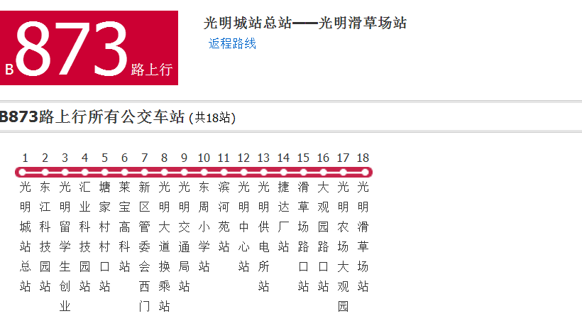 深圳公交B873路