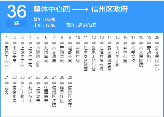 上饒公交36路