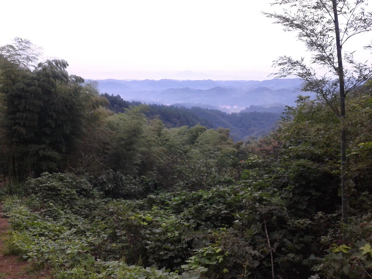 從西峰寺遠眺霍山縣城，