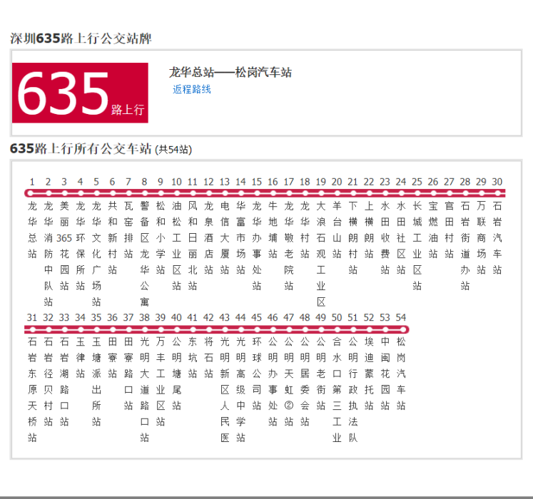 深圳公交635路