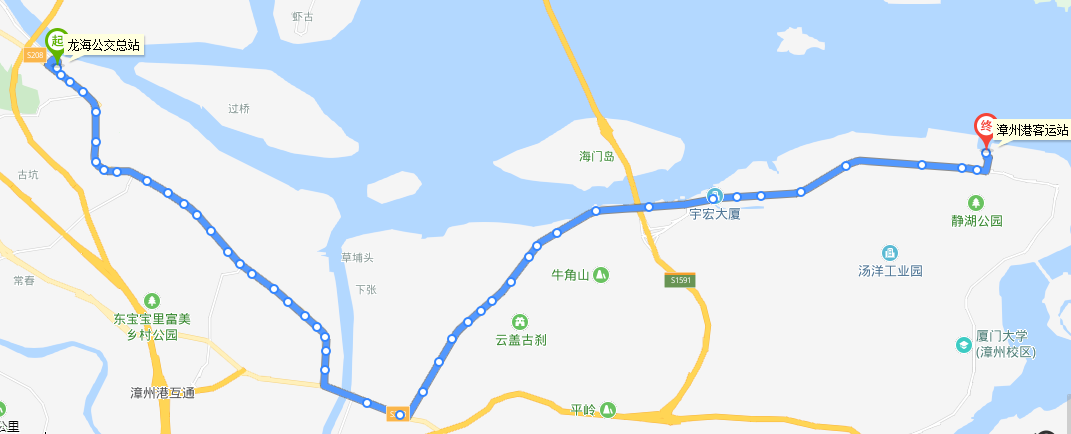 漳州公交602路路線圖