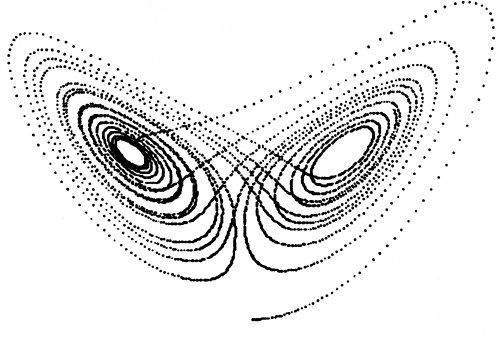 一個形似蝴蝶翅膀的洛侖茲吸引子