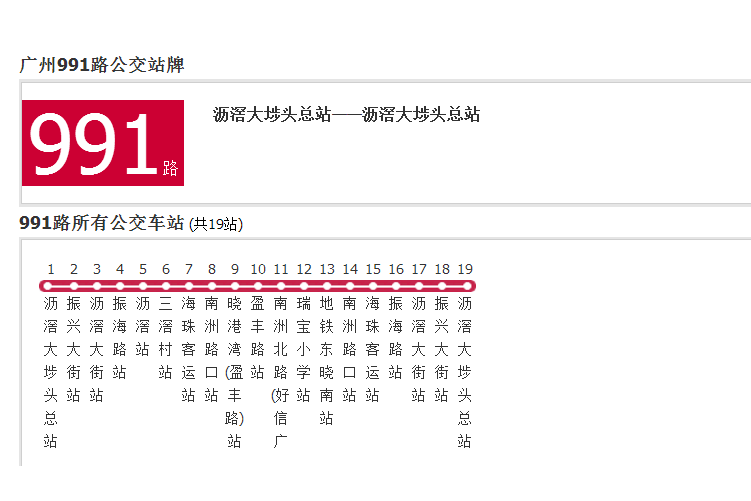 廣州公交991路