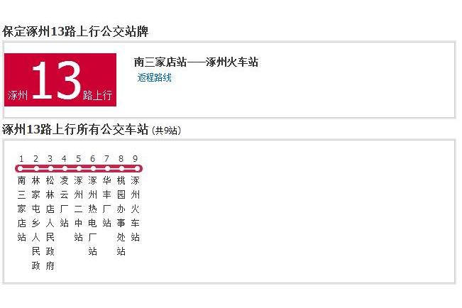 保定公交涿州13路