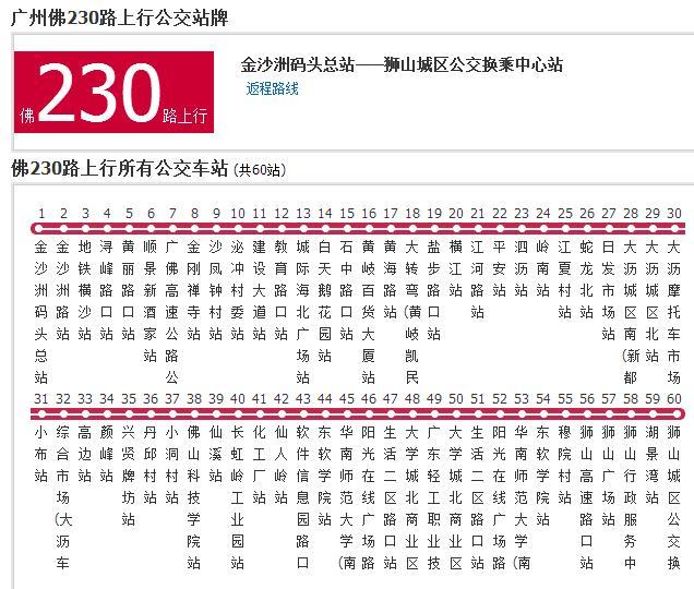 廣州公交佛230路