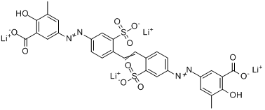 3,3\x27-[1,2-乙烯二基雙[3-磺基-4,1-亞苯基)偶氮基]]雙[6-羥基-5-甲基]苯甲酸四鋰鹽
