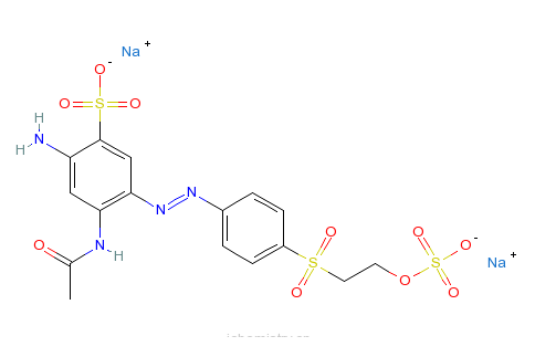 4-（乙醯氨基）-2-氨基-5-[[4-[[2-（硫氧）乙基]磺醯基]苯基]偶氮]苯磺酸二鈉