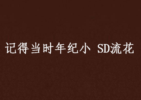 記得當時年紀小 SD流花