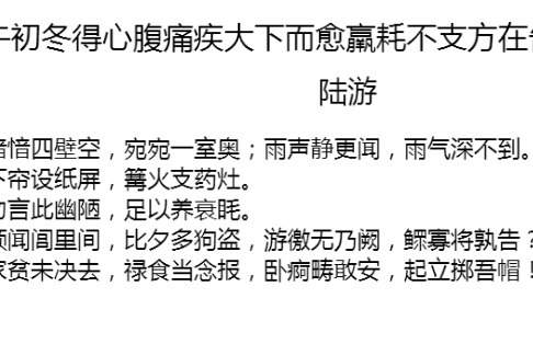 丙午初冬得心腹痛疾大下而愈羸耗不支方在告