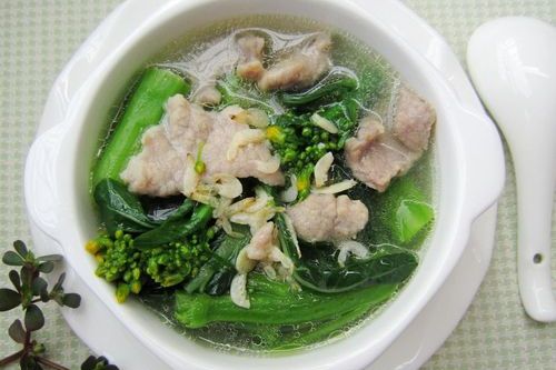 菜心肉片湯