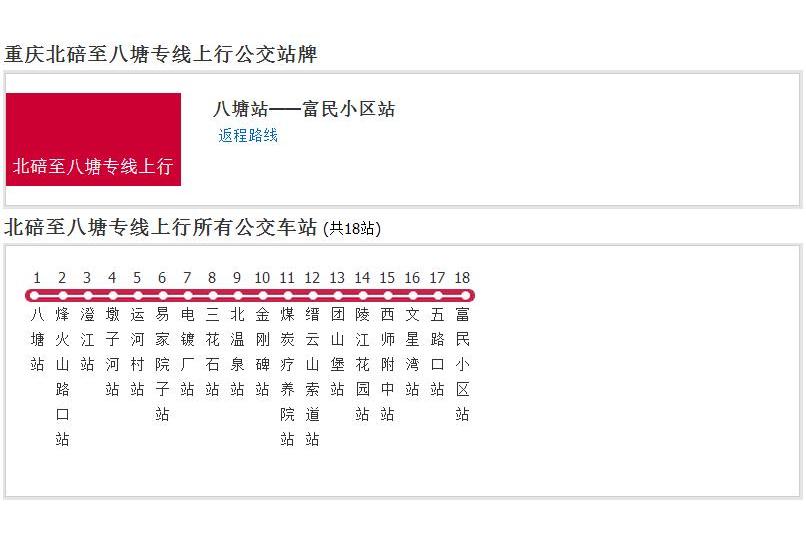 重慶公交北碚至八塘專線