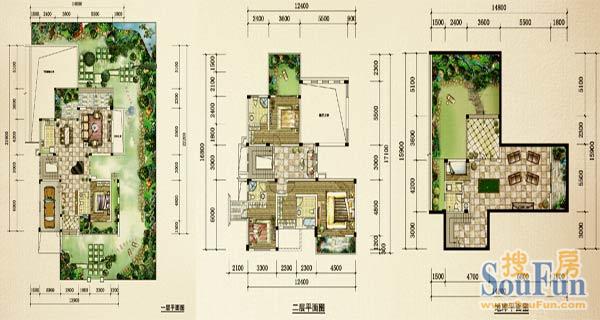 藍光紫檀山紫園A2戶型4室3廳5衛1廚328.00㎡