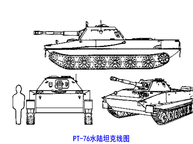 PT-76水陸坦克線圖