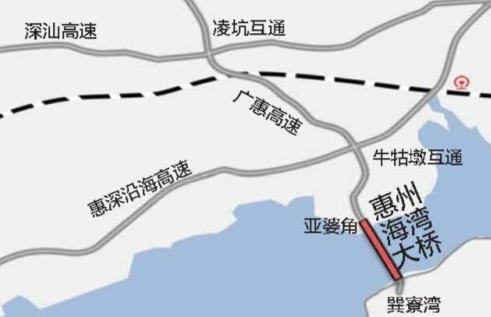 惠州海灣大橋線路位置