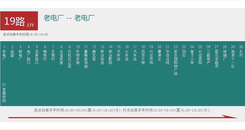 邢台公交19路