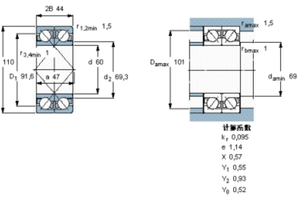 SKF 2×7212BECBM軸承