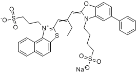 2-[2-[[5-苯基-3-（4-磺酸丁基）-2(3H)-苯並惡唑亞基]甲基]-1-丁烯基]-1-（3-磺酸丙基）-萘並[1,2-D]噻唑翁內鹽