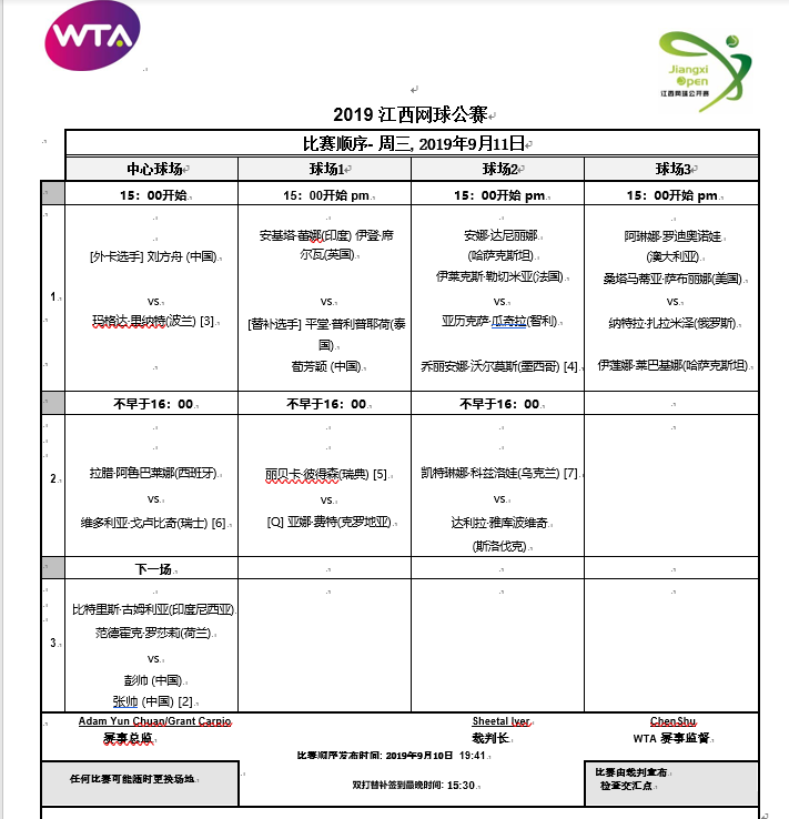 2019江西網球公開賽