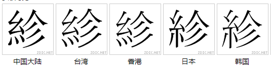 紾 字形對比