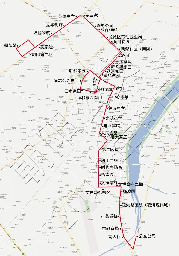 朝陽公交13路運營路線圖