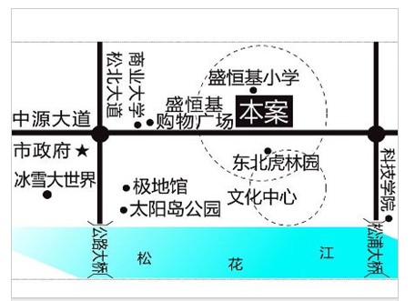 哈爾濱恆大綠洲位置圖