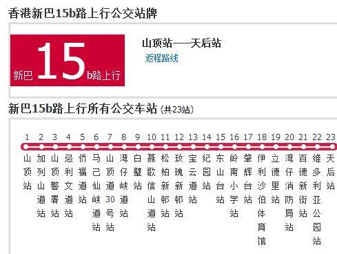 香港公交新巴15b路